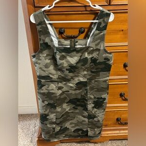 No Boundaries Green Camouflage Dress